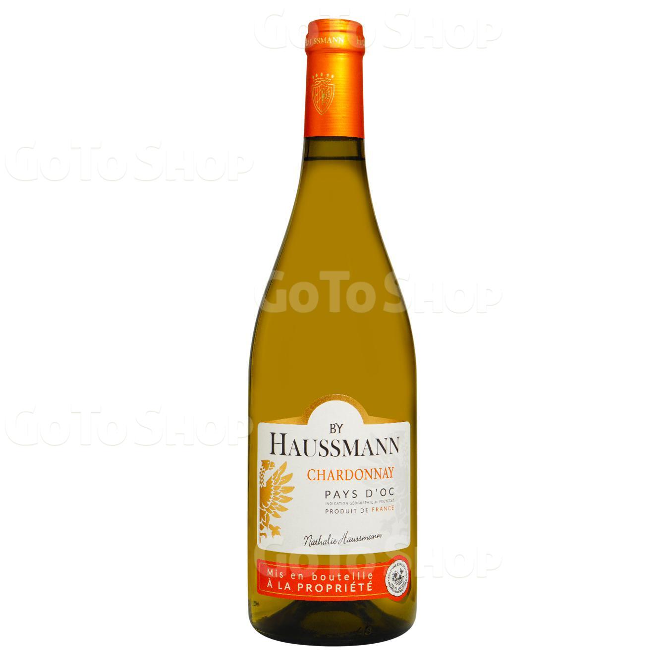 Вино Haussmann Chardonnay біле сухе 13% 0,75л