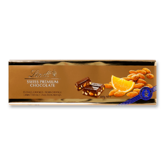 Шоколад темний Lindt Gold з апельсином та мигдалем 300г