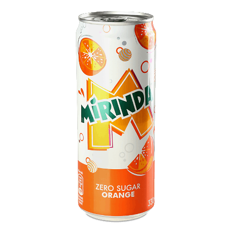 Напій Mirinda Orange Zero Sugar безалкогольний сильногазований з/б 330мл