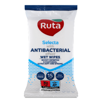 Серветки вологі Ruta Selecta антибактеріальні 15шт
