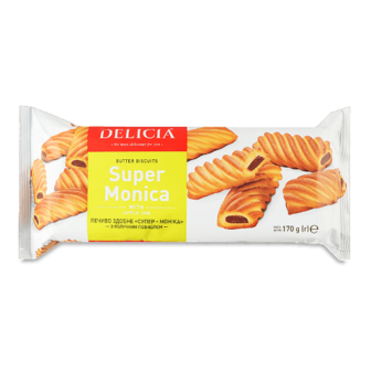Печиво Delicia «Супер-Моніка» з яблучним повидлом 170г