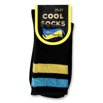 Шкарпетки чоловічі Cool Socks «Смужка» р. 25-27 чорні 1 пара
