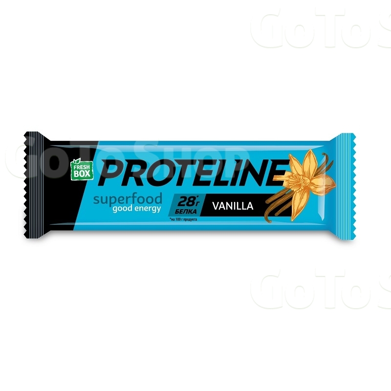 Батончик 40 г Fresh Box ProteinLine протеїновий,глазурований, зі смаком (полуниці, банану) 