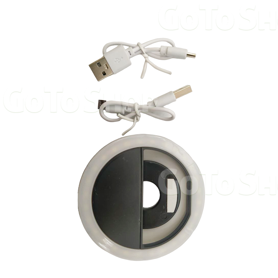 LED пiдсвiтка-кільце для сeлфi, акумулятор 500 мАг, 30 світодіодів, USB-кабель в комплекті 