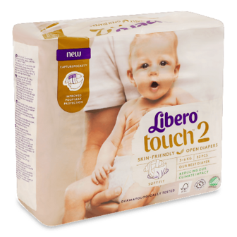 Підгузки дитячі Libero Touch Soft Fit 2 (3-6 кг) 32шт