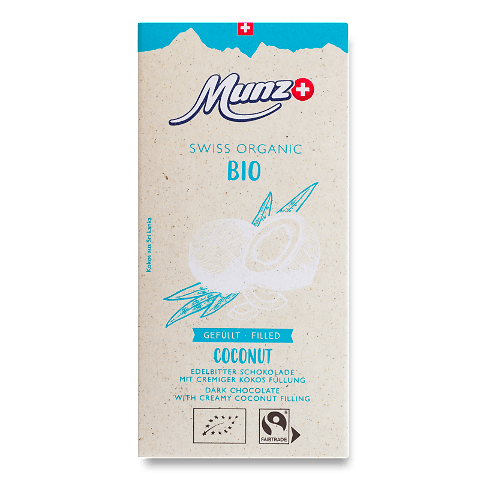 Шоколад чорний Munz з кокосом органічний 60% 100г