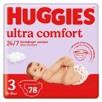 Підгузки Huggies Ultra Comfort 3 (5-9 кг) 78шт