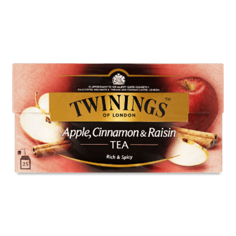 Чай чорний Twinings яблуко-кориця-родзинки 25*2г