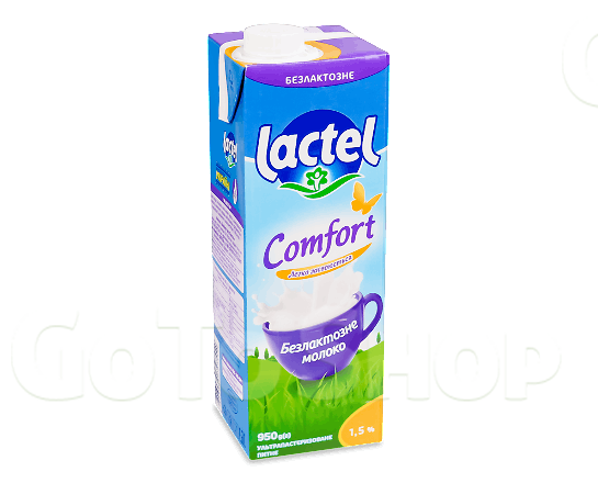 Молоко ультрапастеризоване Lactel питне безлактозне 1,5%, 950г
