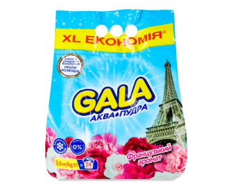 Порошок для прання Gala Аква-Пудра французький аромат автомат, 3,6кг