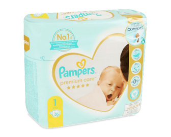 Підгузки Pampers Premium Care Newborn (2-5 кг), 26шт