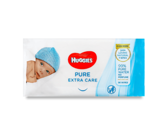 Серветки вологі Huggies Pure Extra Care, 56шт