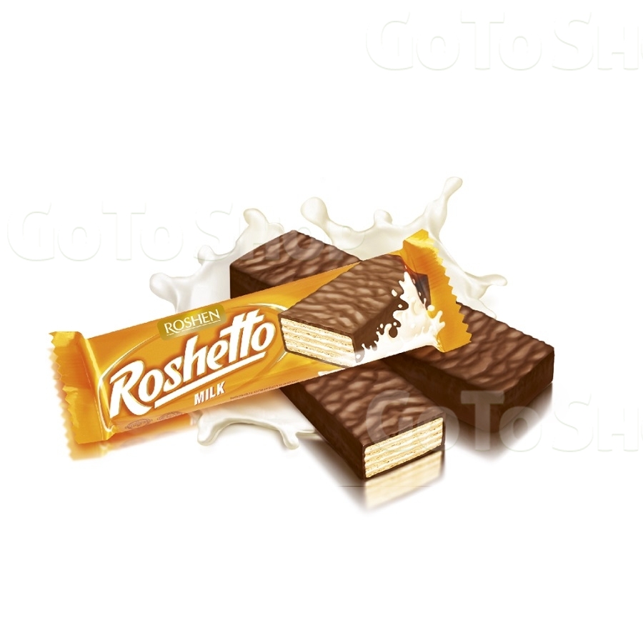 Вафлі 34 г Рошен Roshetto milk глазуровані молочно-шоколадною глазур&#039;ю 