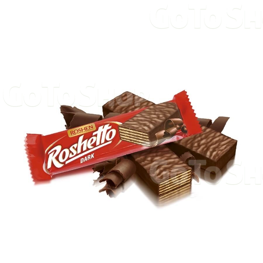 Вафлі 34 г Рошен Roshetto dark глазуровані шоколадною глазур&#039;ю 