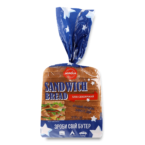 Хліб Agrola Сендвічний нарізаний 510г
