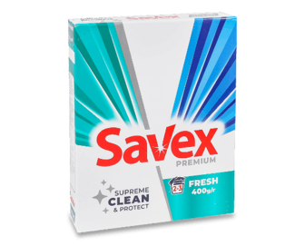 Порошок пральний Savex 2in1 Fresh для автоматичного та ручного прання, 400г