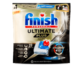 Капсули для посудомийних машин Finish Ultimate Plus All in 1, 25шт