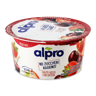 Десерт Alpro соєвий ферментований червоні фрукти з фініками 135г