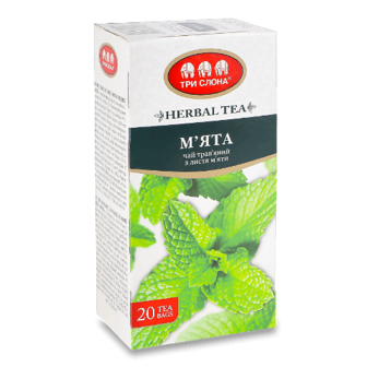 Чай трав'яний Три слона з листя м'яти 20*1г
