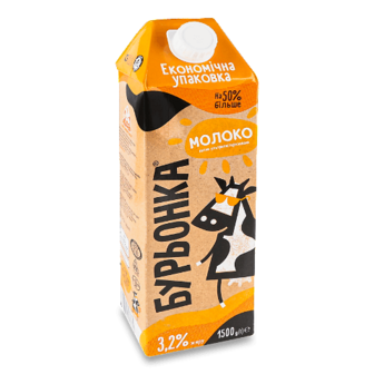 Молоко «Бурьонка» ультрапастеризоване 3,2%, 1500г