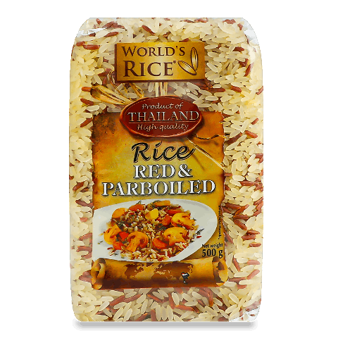 Рис World&#039;s rice червоний + парбоілд, 500г