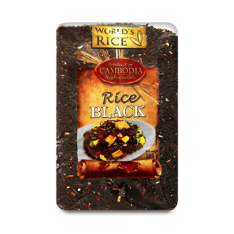 Рис World's rice чорний, 500г