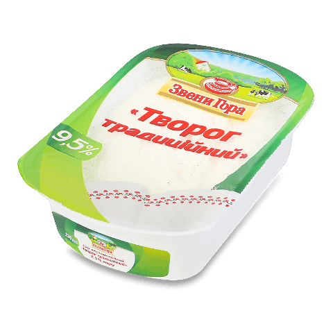 Сир кисломолочний «Звени Гора» «Домашній традиційний» 9,5%, 230г