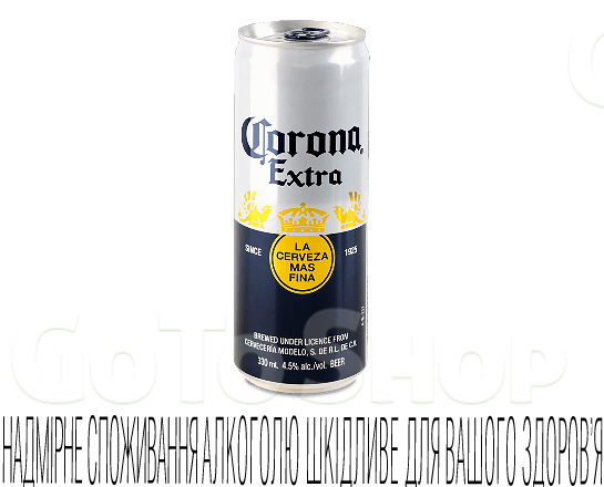 Пиво Corona Extra світле з/б, 0,33л