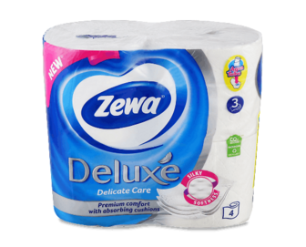 Папір туалетний Zewа Deluxe Delicate білий 3-шаровий 4шт/уп