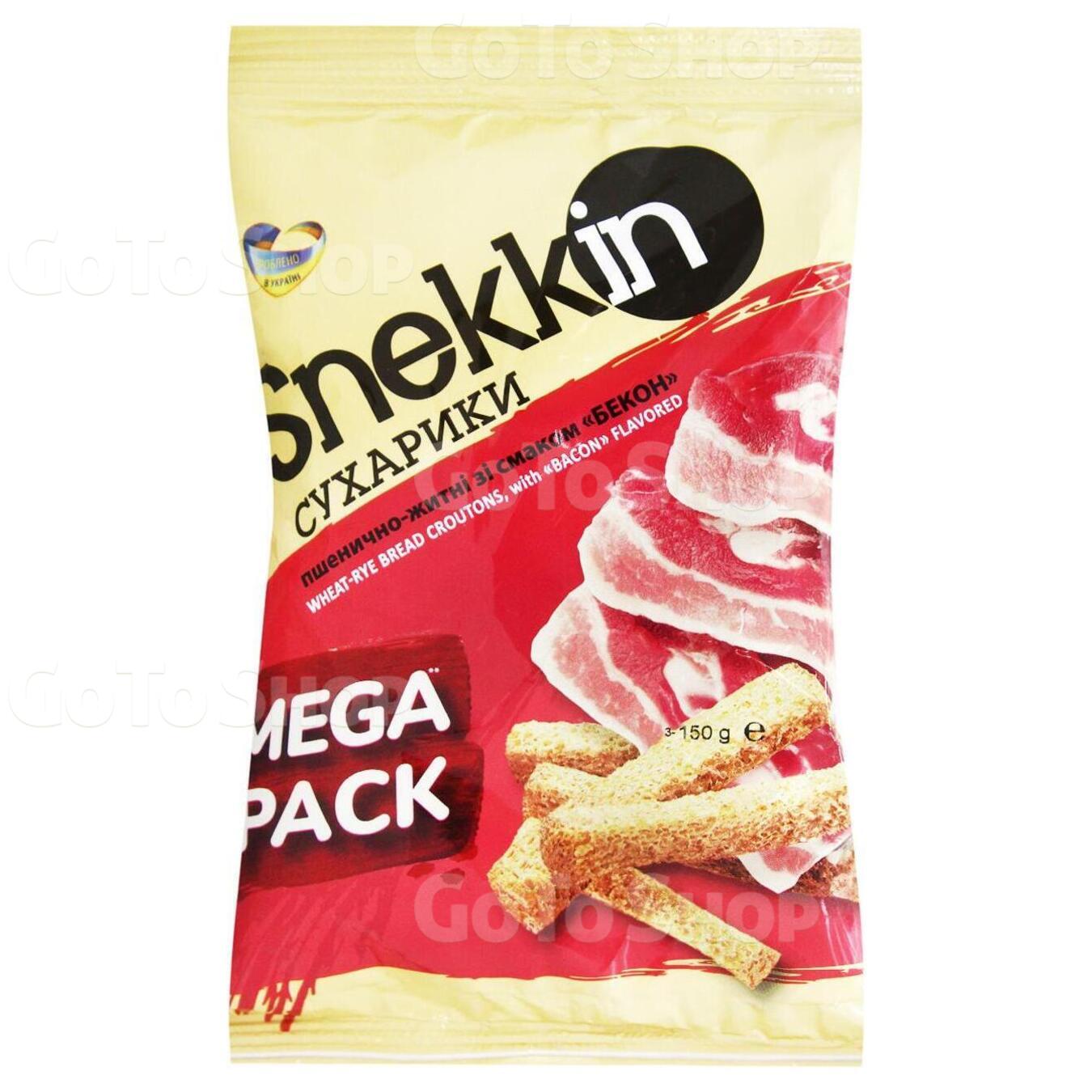 Сухарики Snekkin пшенично-житні смак бекону 150г