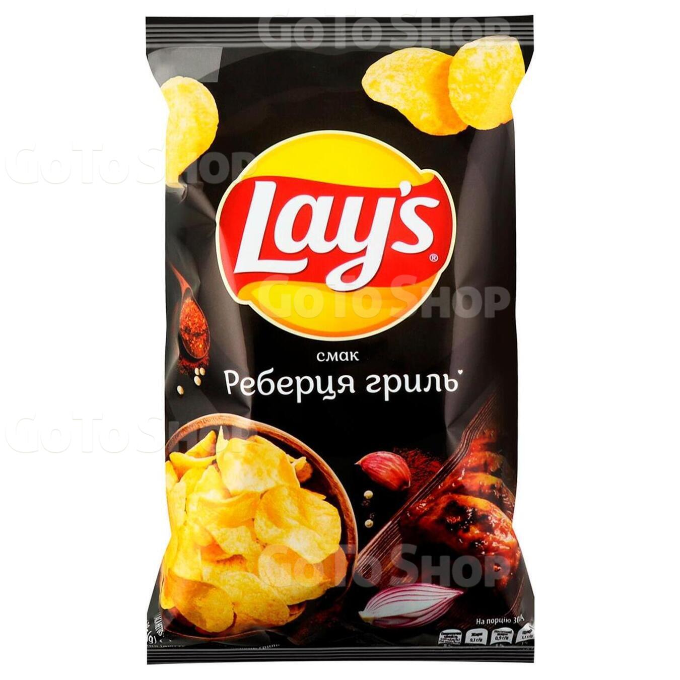 Чіпси Lay&#039;s картопляні смак реберець гриль м&#039;яка упаковка 120г