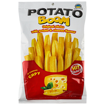 Палички Hit snack potato boom смак картоплі та сиру 50г