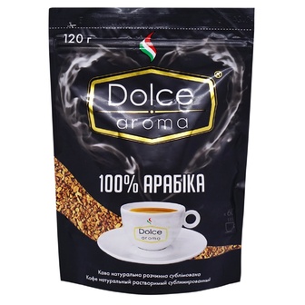 Кава Dolce Aroma 100% Арабіка натуральна розчинна сублімована 120 г