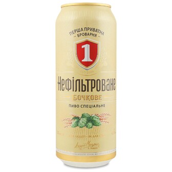 Пиво ППБ Бочкове Нефільтроване 4,8% 0,5л