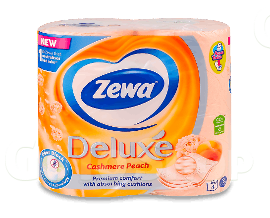 Папір туалетний Zewa Deluxe «Персик» 4шт/уп