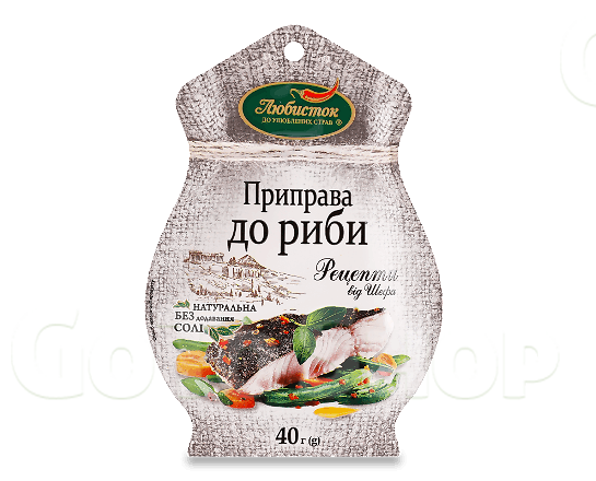 Приправа «Любисток» «Рецепти від шефа» до риби без солі 40г