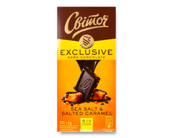 Шоколад чорний Світоч Exclusive Sea salt&Salt caramel 90г