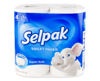 Папір туалетний Selpak Super Soft 4шт/уп