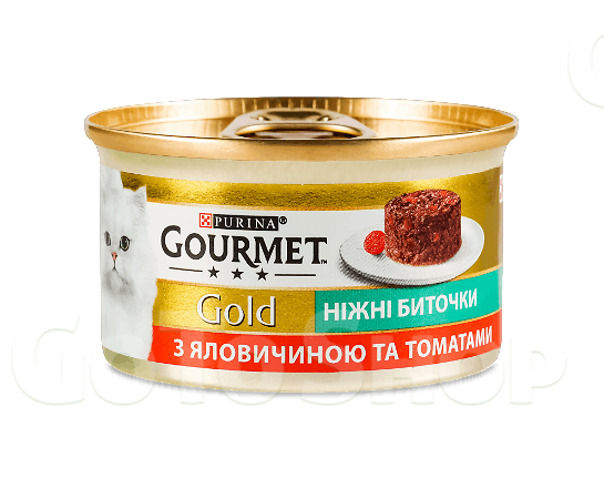 Корм для котів Gourmet «Ніжні биточки» яловичина-томати 85г
