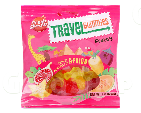 Цукерки Wawel Travel Gummies Africa з фруктовим смаком 80г