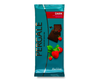Шоколад чорний Pergale з малиною 85г