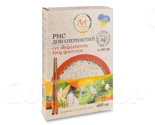 Рис Art Foods довгозернистий 4*100г