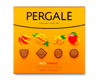 Цукерки Pergale манго з молочним шоколадом асорті 114г