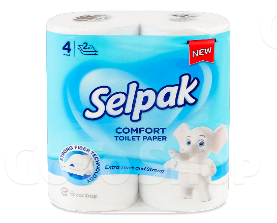 Папiр туалетний Selpak Comfort білий 4шт