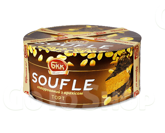 Торт БКК Soufle глазурований з арахісом 450г