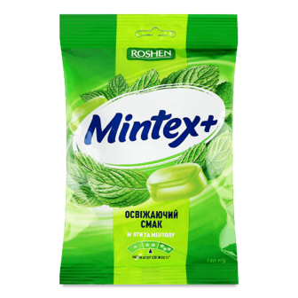 Карамель Roshen Mintex+ Mint смак м'яти-ментолу 140г