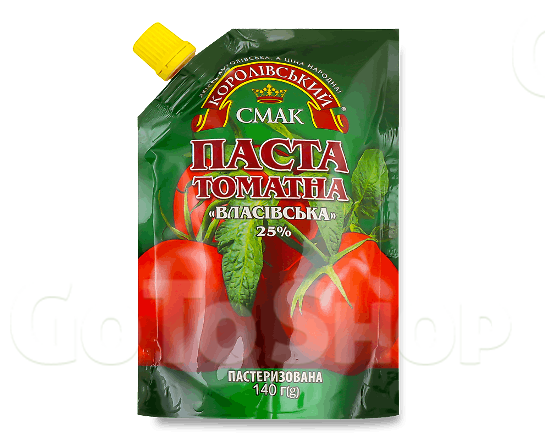 Паста томатна Королівський смак Власівька 25% д/п, 140г