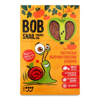 Цукерки Bob Snail натуральні яблучно-гарбузові 60г
