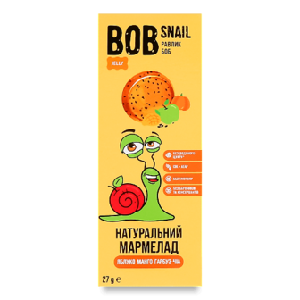 Мармелад Bob Snail яблуко-манго-гарбуз-чіа 27г