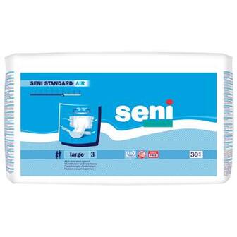 Підгузки Seni Standard Air для дорослих Large 3 (100-150 см) 6 крапельок 30шт